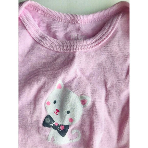 Girl's Size 9M 6-9 Months Two Piece Carter's Pink Kitten & Brown Polka Dot Pants - Picture 4 of 5